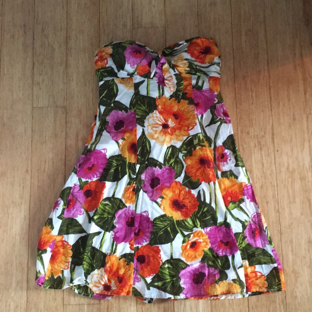 Strapless Floral Spring Dress